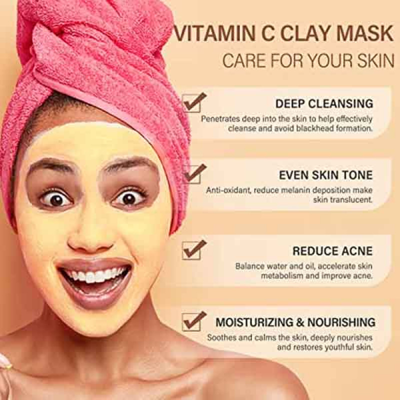 Turmeric Vitamin C Clay Mask Deep Cleansing Face Mask Skin Care